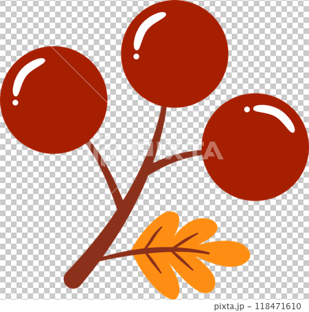 Red Berry Cartoon illustration in Fall	 118471610