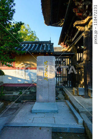 青井阿蘇神社の楼門の横に「せいくらべ」と彫られた石版が立つ風景 青井阿蘇神社(人吉市) 青井阿蘇神社の楼門の横に「せいくらべ」と彫られた石版が立つ風景 青井阿蘇神社(人吉市) 118472231