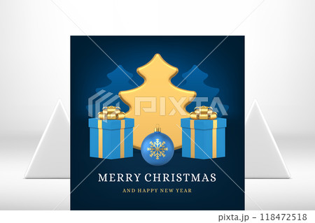 Merry Christmas congratulations premium greeting card design realistic 3d icon vector illustration Merry Christmas congratulations premium greeting card design realistic 3d icon vector illustration 118472518