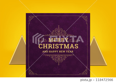 Merry Christmas winter holiday congrats purple vintage greeting card royal antique design vector 118472566