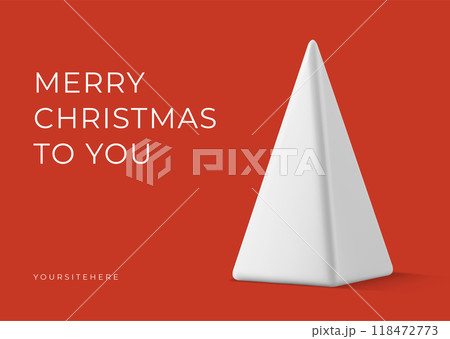 Red Merry Christmas fashion greeting card template realistic 3d icon vector illustration 118472773