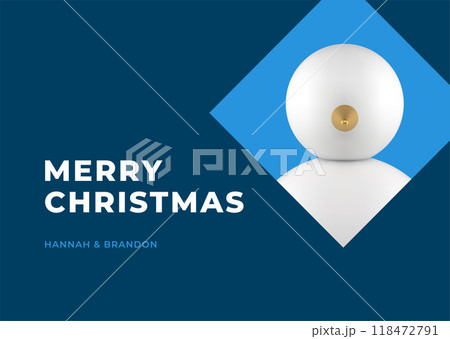Merry Christmas modern greeting card template snowman bauble rhombus frame realistic 3d icon vector Merry Christmas modern greeting card template snowman bauble rhombus frame realistic 3d icon vector 118472791
