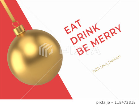 Premium Happy New Year greeting card template decorative design red diagonal stripe 3d icon vector 118472818
