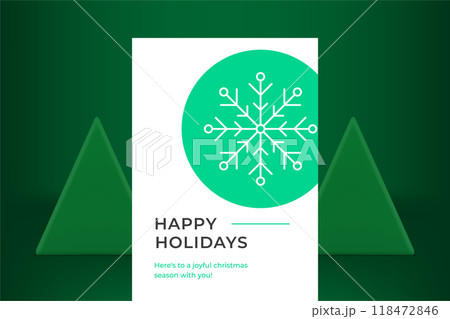 Winter snowflake green circle frame Merry Christmas greeting card template vector illustration Winter snowflake green circle frame Merry Christmas greeting card template vector illustration 118472846