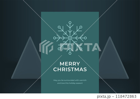 Stylish Merry Christmas modern greeting card green gray design vector illustration Stylish Merry Christmas modern greeting card green gray design vector illustration 118472863