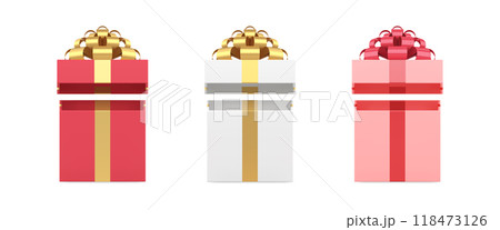 Collection luxury squared open gift box for desired present packing storage 3d mockup vector 118473126