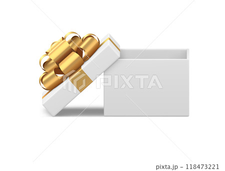 New Year holiday celebrating festive gift box unpacking desired surprise realistic 3d vector New Year holiday celebrating festive gift box unpacking desired surprise realistic 3d vector 118473221