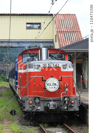 横川駅に停車中のDD51-842号機牽引のDLぐんまfin10号_2024/9/15撮影 118473386
