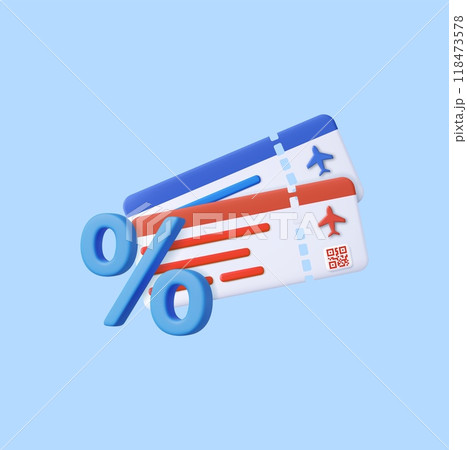 3d airplane tickets with percentage 118473578