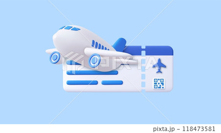 3d airplane with tickets 3d airplane with tickets 118473581