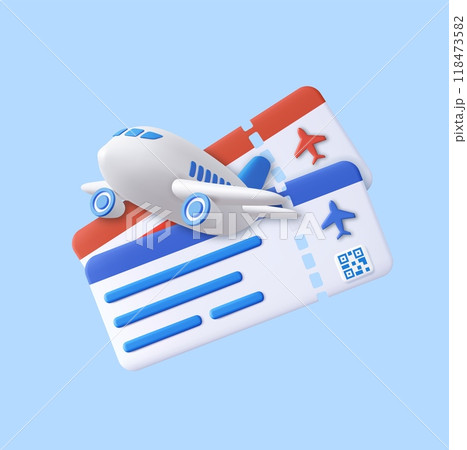 3d airplane with tickets 3d airplane with tickets 118473582
