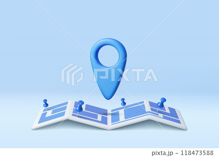 3d Locator mark on map 3d Locator mark on map 118473588