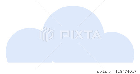 A simple light blue cloud shape with rounded edges set against a white background. Ideal for weather icons, childrens themes, digital design projects, websites, and educational materials. 118474017