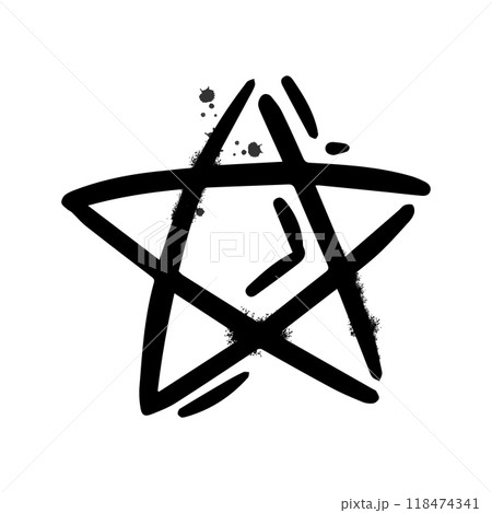 Spray graffiti star. Texture element, isolated on white background. Vector illustration 118474341
