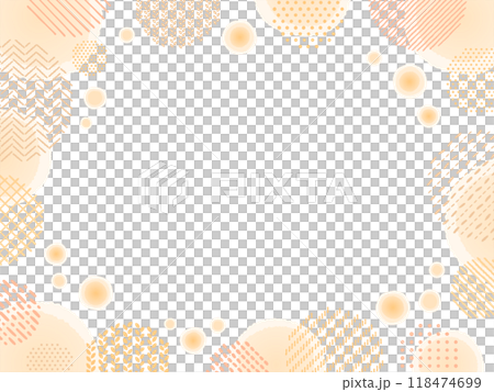 Orange hand-drawn circular knitting or yarn pattern frame 118474699