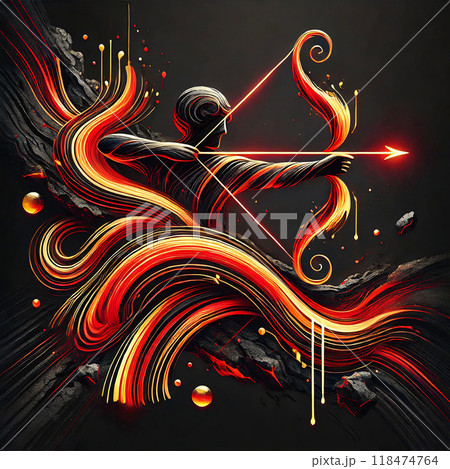 Fiery Sagittarius Zodiac Sign 118474764