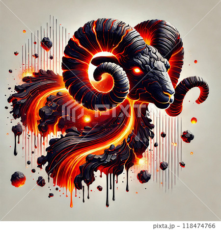 Fiery Aries Star Sign 118474766