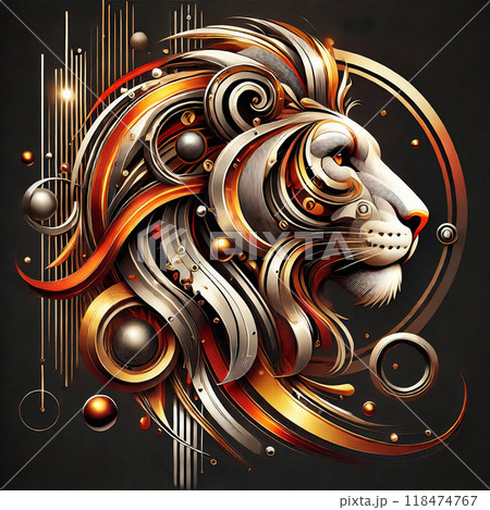 Futuristic Leo Zodiac Sign 118474767