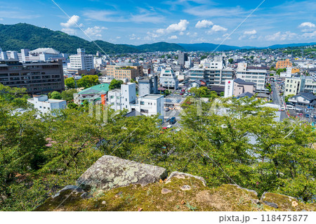 岡山県津山市 津山城から見おろす津山の町並み 岡山県津山市 津山城から見おろす津山の町並み 118475877
