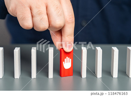 The man pauses in the process. Take a break. Make a stop to evaluate the results. Technical works. Make safety stops. Eliminates the delay and starts the process further. Check for errors. The man pauses in the process. Take a break. Make a stop to evaluate the results. Technical works. Make safety stops. Eliminates the delay and starts the process further. Check for errors. 118476163