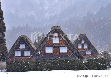 雪の降る日の白川郷 雪の降る日の白川郷 118476942