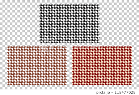 モノトーンや茶色、ワインレッドの千鳥格子のベクター背景イラストセット素材【横長】 118477029