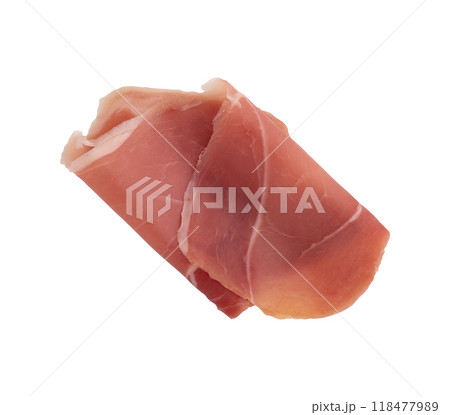 prosciutto isolated on white background 118477989