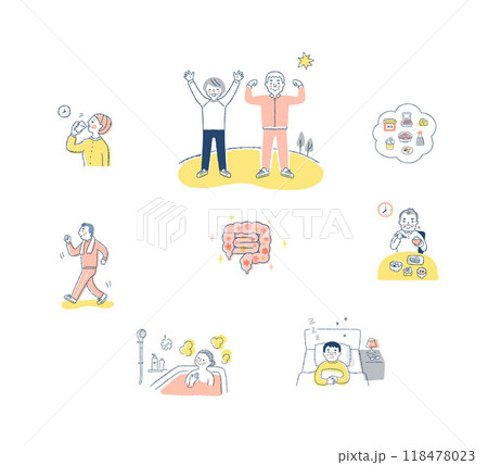 元気な腸のイメージいろいろ　セットジ　セット 118478023