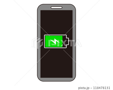 シンプルなバッテリ充電中画面のイラスト素材 シンプルなバッテリ充電中画面のイラスト素材 118478131