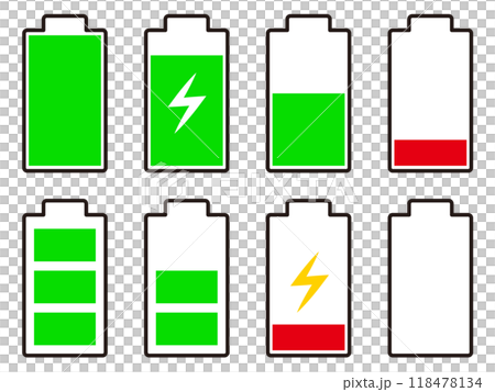Simple battery level icon illustration material set 2 118478134