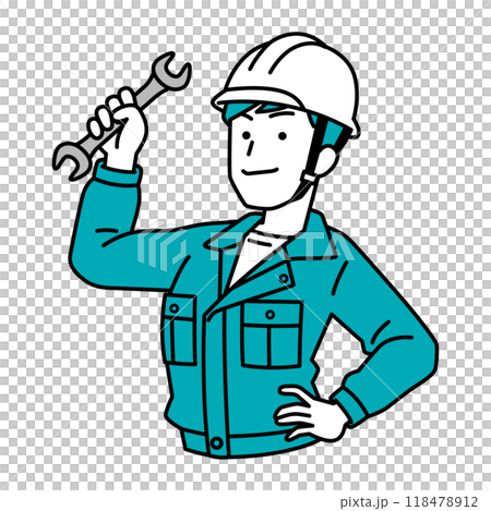 Male worker holding a wrench 118478912
