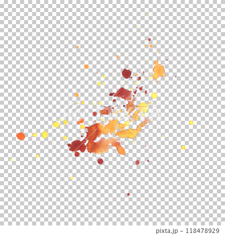 Watercolor paint spots and splashes, chaotic, beautiful, dynamic yellow, orange and burgundy colors, in autumn colors. Watercolor illustration, hand-drawn. A object isolated from the background. Watercolor paint spots and splashes, chaotic, beautiful, dynamic yellow, orange and burgundy colors, in autumn colors. Watercolor illustration, hand-drawn. A object isolated from the background. 118478929