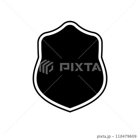 emblem Shield logo template flat illustration, shielding icon in black and white color, security and protector symbol isolated on white background 118479609
