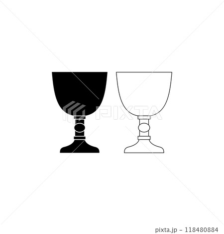 Medieval goblet icon isolated on white background Medieval goblet icon isolated on white background 118480884