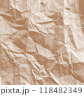 Kraft paper texture.Craft wrapping paper. The texture of a flat crumpled sheet of cellulose products. Old tattered page surface background. Eco-friendly empty aged recyclable packaging. 118482349