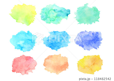水彩　にじみ　染み　水彩テクスチャ 118482542