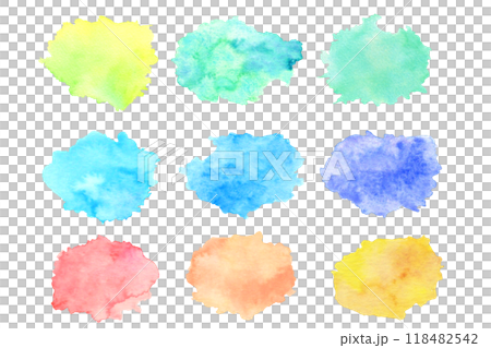 水彩　にじみ　染み　水彩テクスチャ 118482542