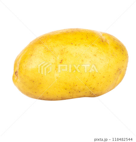 potato isolated on white background slice cube fresh 118482544