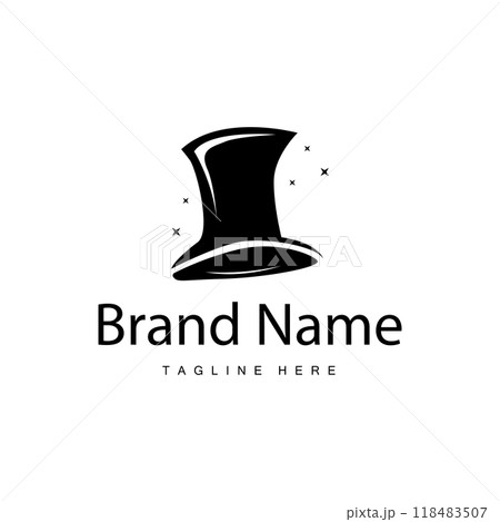 magic hat logo silhouette design with simple concept illustration 118483507