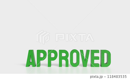The green Approve  on white background  image 3d rendering. 118483535