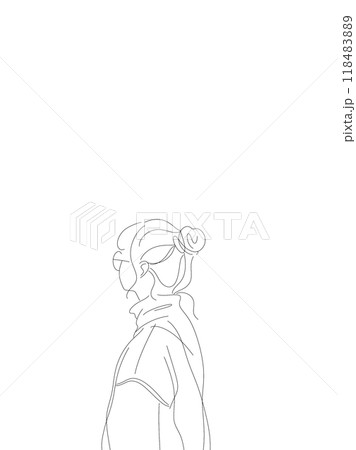シンプルな女性の線画 シンプルな女性の線画 118483889
