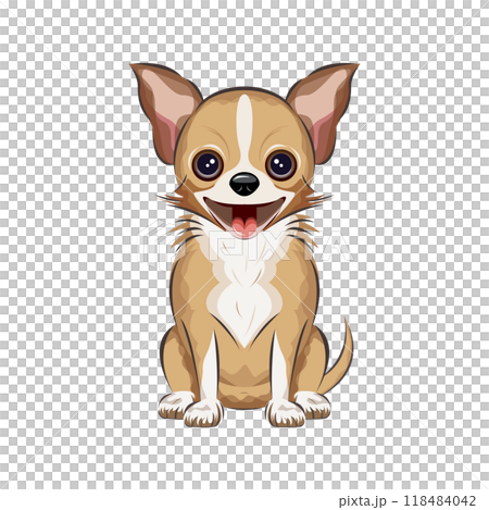 犬｜クリクリな目が愛らしいく仔犬のようにキュート！チワワのイラスト 118484042