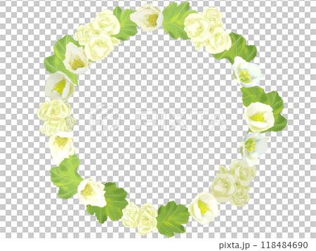 Christmas rose and begonia wreath 118484690