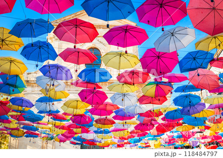 Strung Up Umbrellas Strung Up Umbrellas 118484797