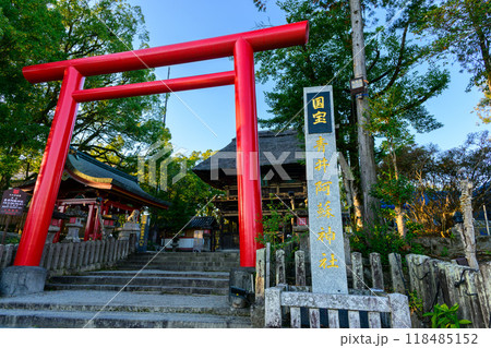境内前から観える風景「茅葺きの社寺建造物としては唯一の国宝」 青井阿蘇神社(国宝)(人吉市) 境内前から観える風景「茅葺きの社寺建造物としては唯一の国宝」 青井阿蘇神社(国宝)(人吉市) 118485152