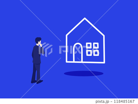 マイホーム購入を悩むビジネスマン 118485167