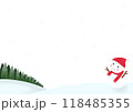 可愛い雪だるまのイラスト 118485355