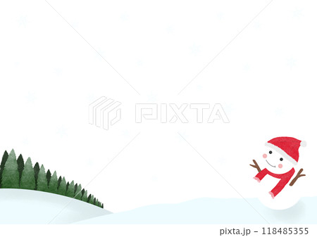 可愛い雪だるまのイラスト 可愛い雪だるまのイラスト 118485355