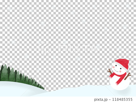 可愛い雪だるまのイラスト 可愛い雪だるまのイラスト 118485355