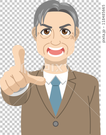 指摘する老年の男性会社員 118485665
